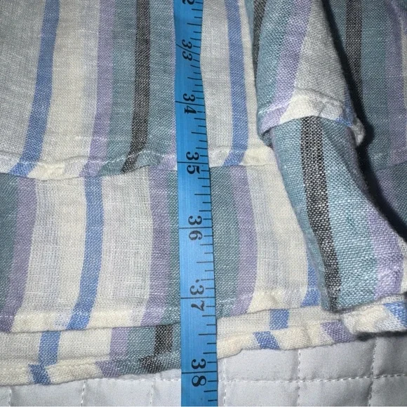 Rails Crystal Dress in Catalina Blue Stripe Linen Blend Size Medium - Picture 9 of 14